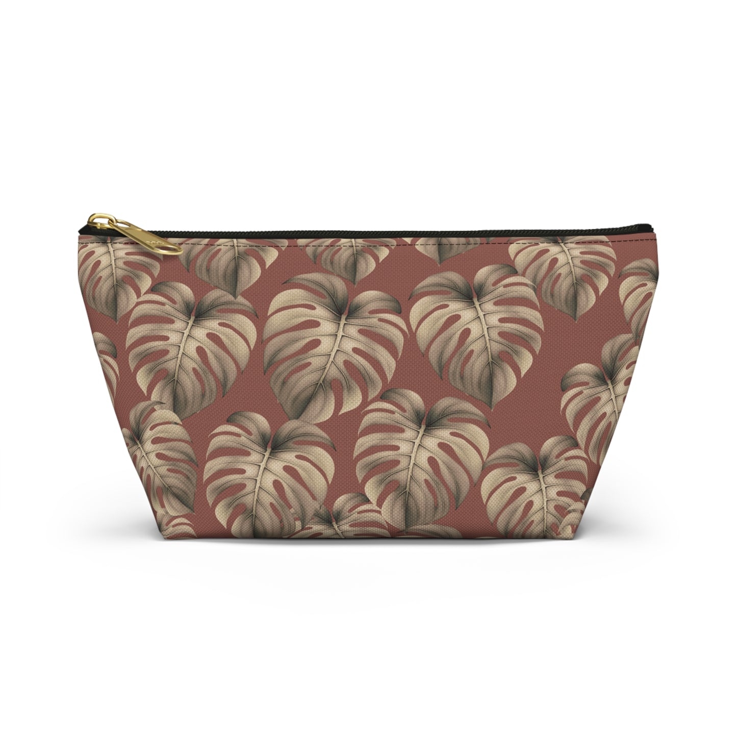 Monstera Mauve Hawaiian Print - Accessory Pouch w T-bottom