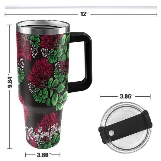 'Ohi'a Lehua 40oz Tumbler - Black Handles