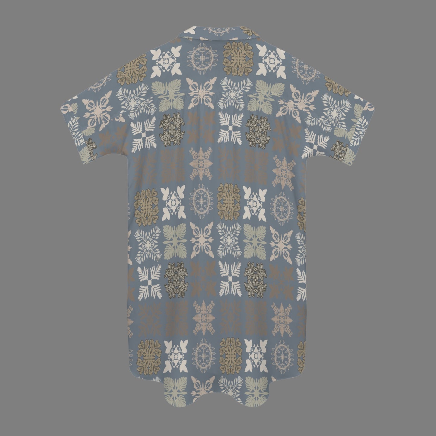 Kapa Kuiki Quilt Nani 2.0 Shirt Dress - Blue & Gray