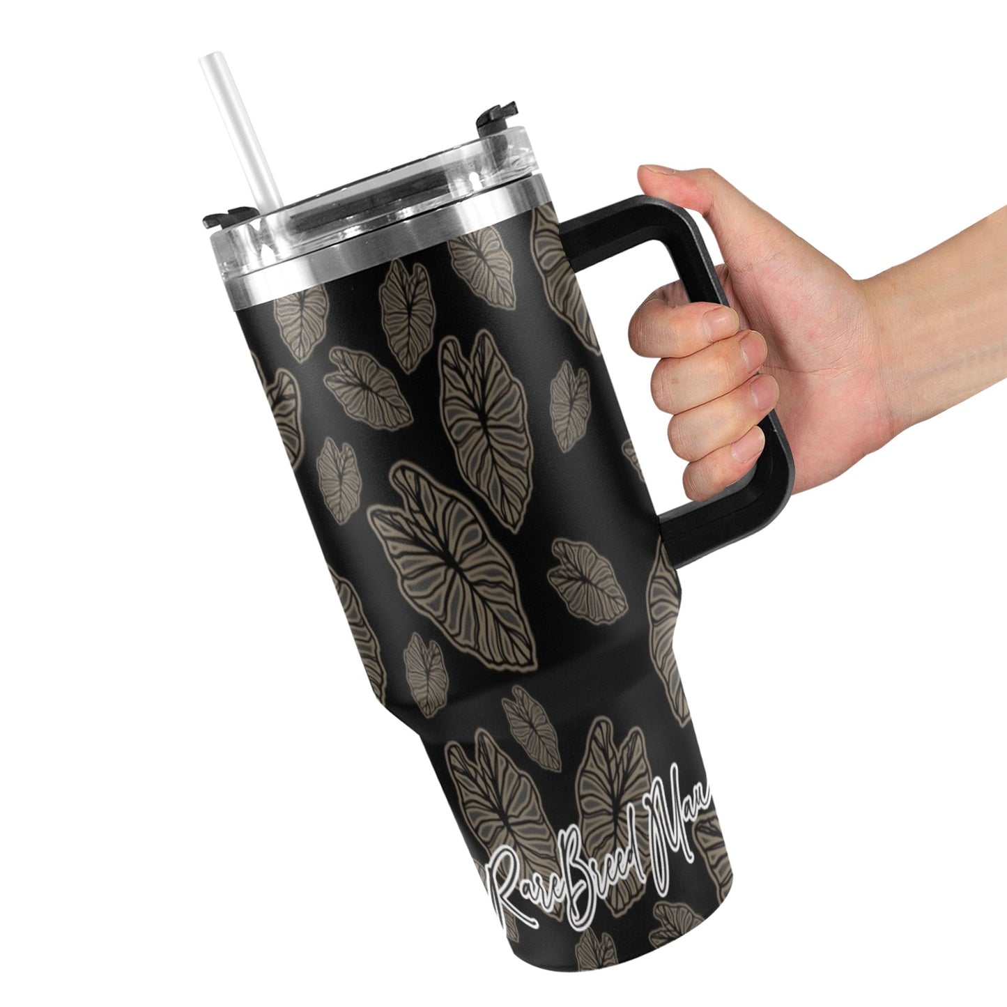 Kalo 40oz Tumbler with Black Handle (black and brown)