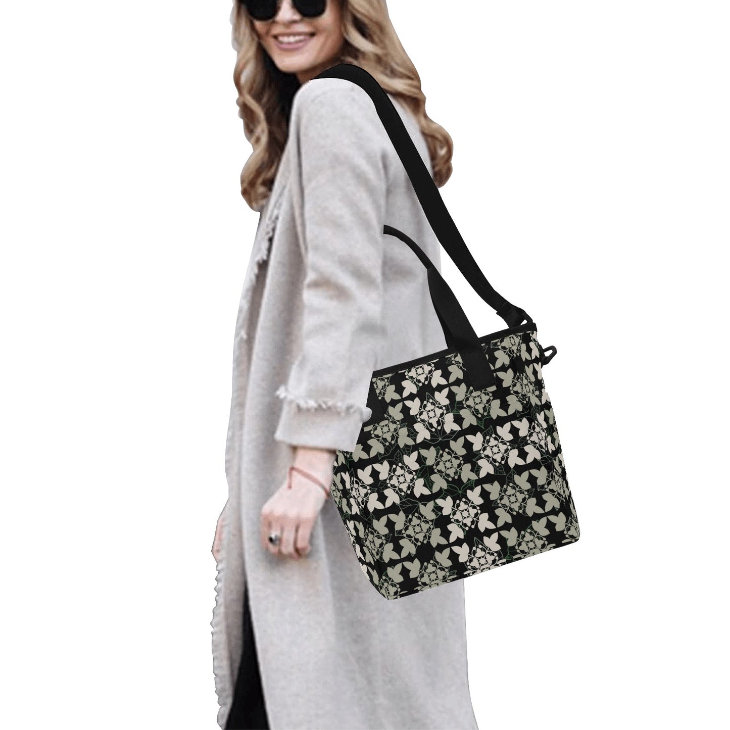 Kukui Kapa Kuiki Hawaiian Print Tote Bag Crossbody with Shoulder Strap
