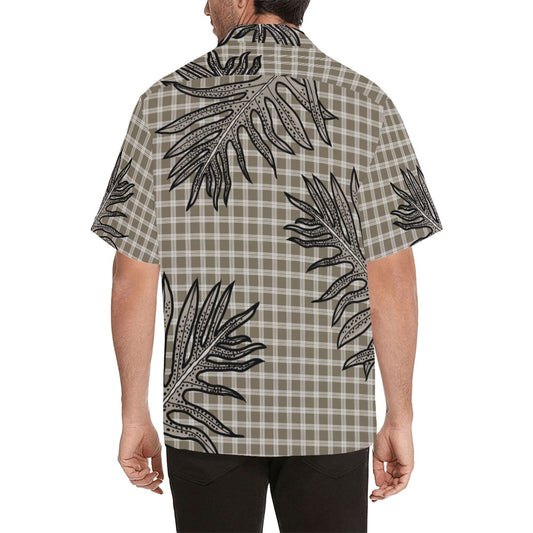 Palaka and Laua'e - Menʻs Aloha Shirt, Taupe Hawaiian Shirt