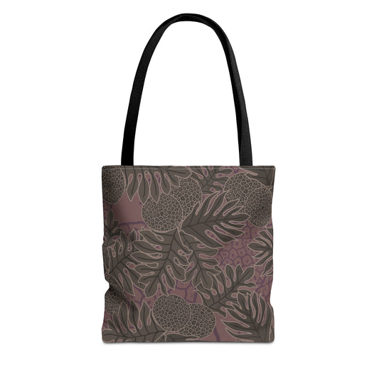Ulu Breadfruit Hawaiian Print Tote Bag - Dusty Mauve