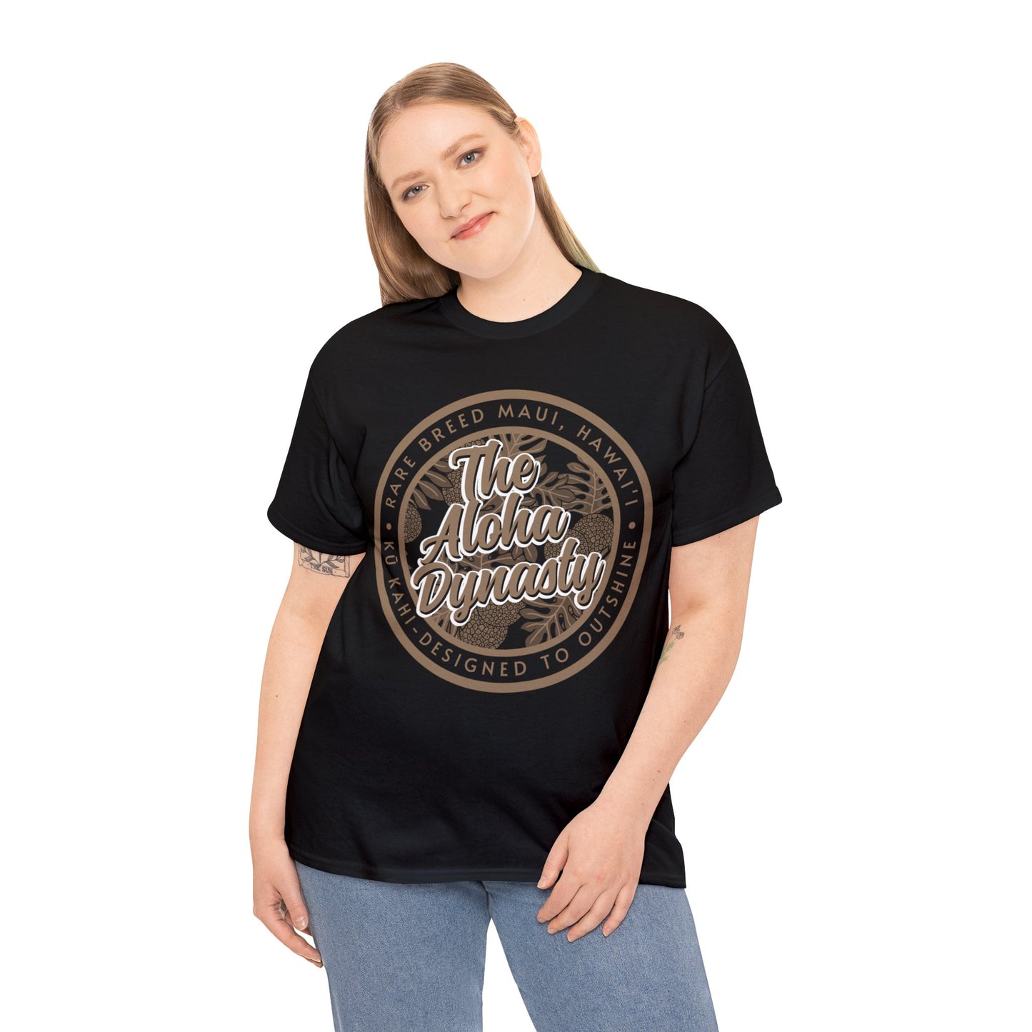 Ulu Breadfruit Hawaiian Print Aloha Dynasty Unisex Heavy Cotton Tee