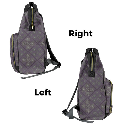 Ulu Quilt Hawaiian Print Multi-Function Backpack 2.0 - Purple and Gray
