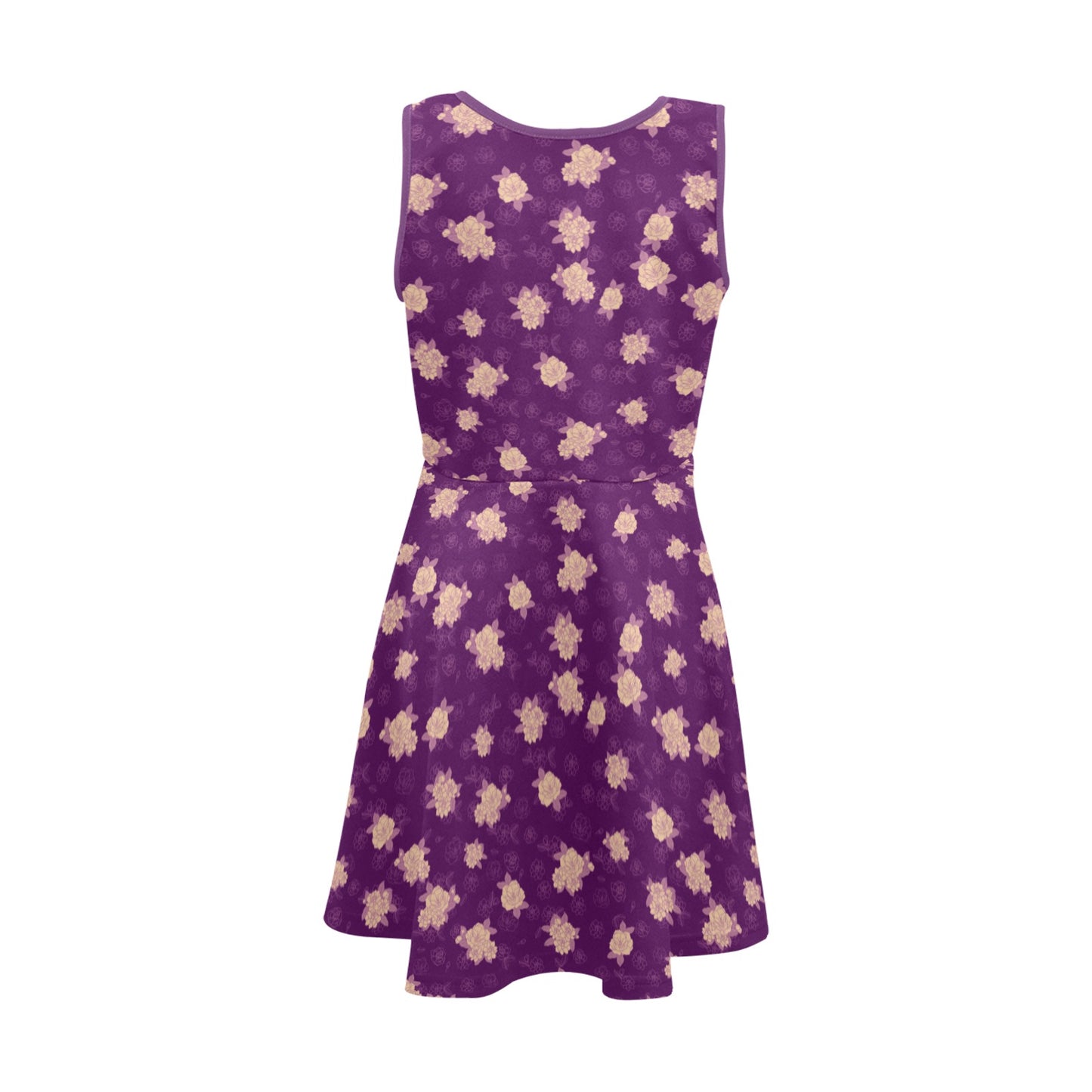 Gardenia Kiele Hawaiian Print Girl's Sleeveless Dress - Purple