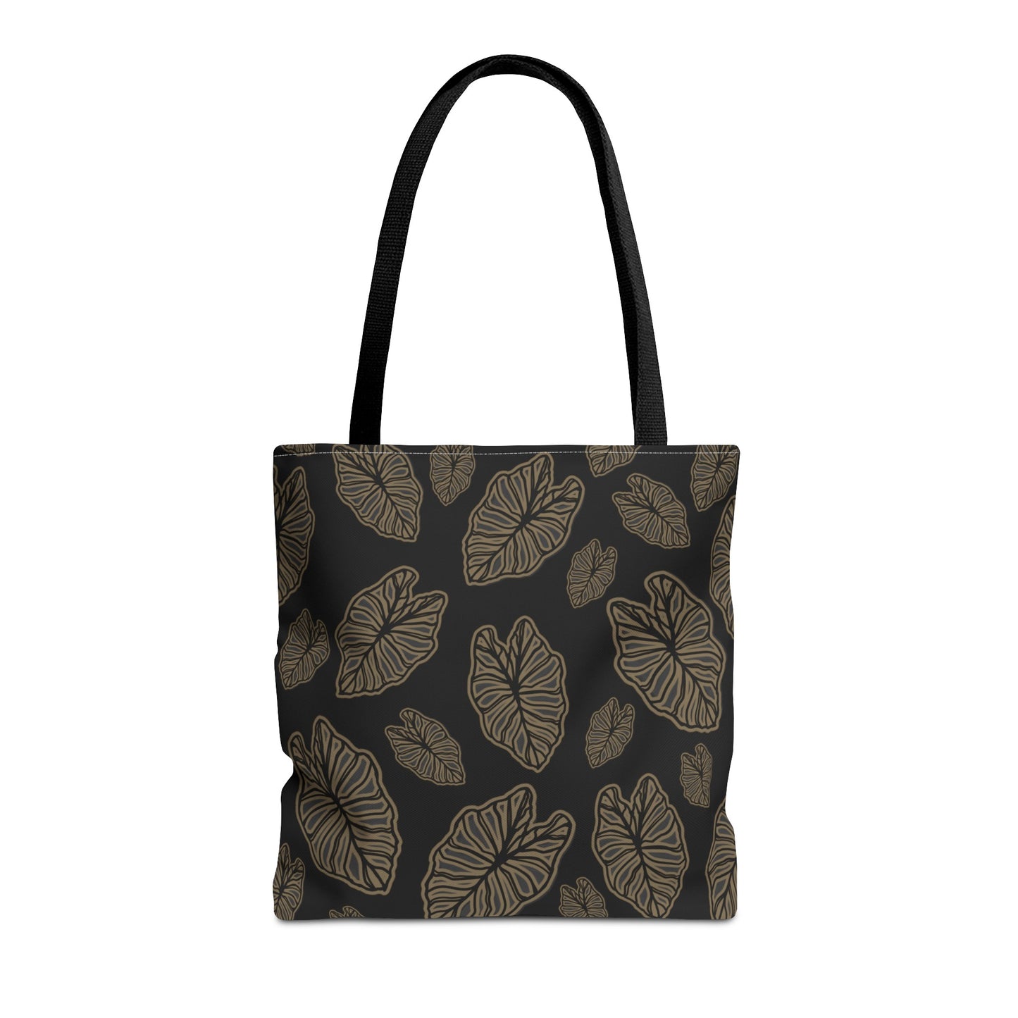 Kalo Taro Hawaiian Print Tote Bag - Black and Brown