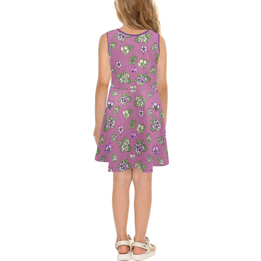 Pua Kalaunu Crown Flower Girl's Sleeveless Dress