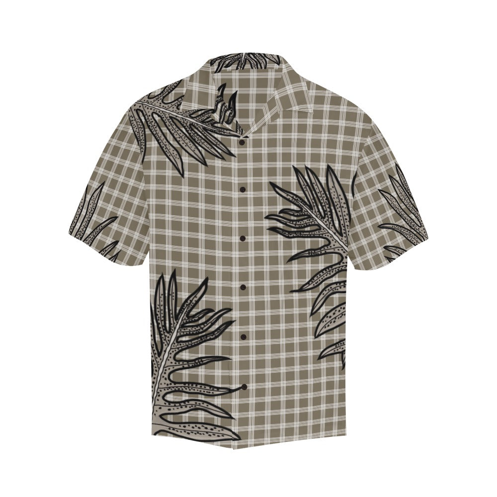 Palaka and Laua'e - Menʻs Aloha Shirt, Taupe Hawaiian Shirt