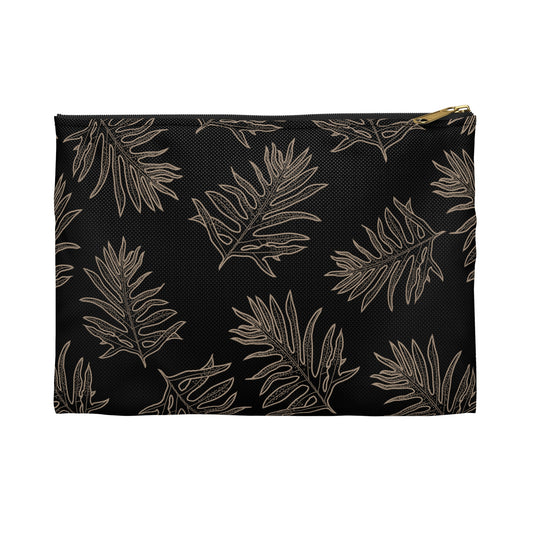 Lauae Fern - Black and Taupe Accessory Zip Pouch
