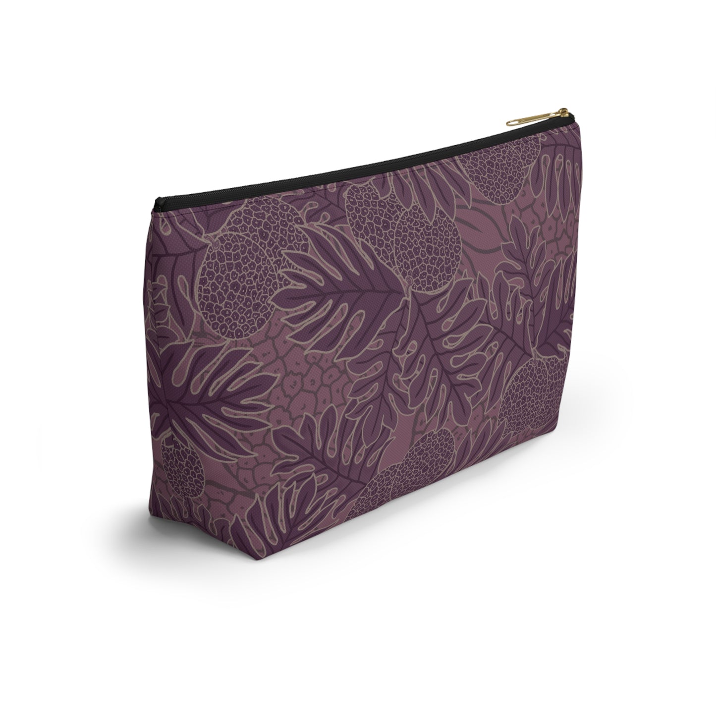 Ulu Breadfruit Hawaiian Print Purple - Accessory Pouch w T-bottom