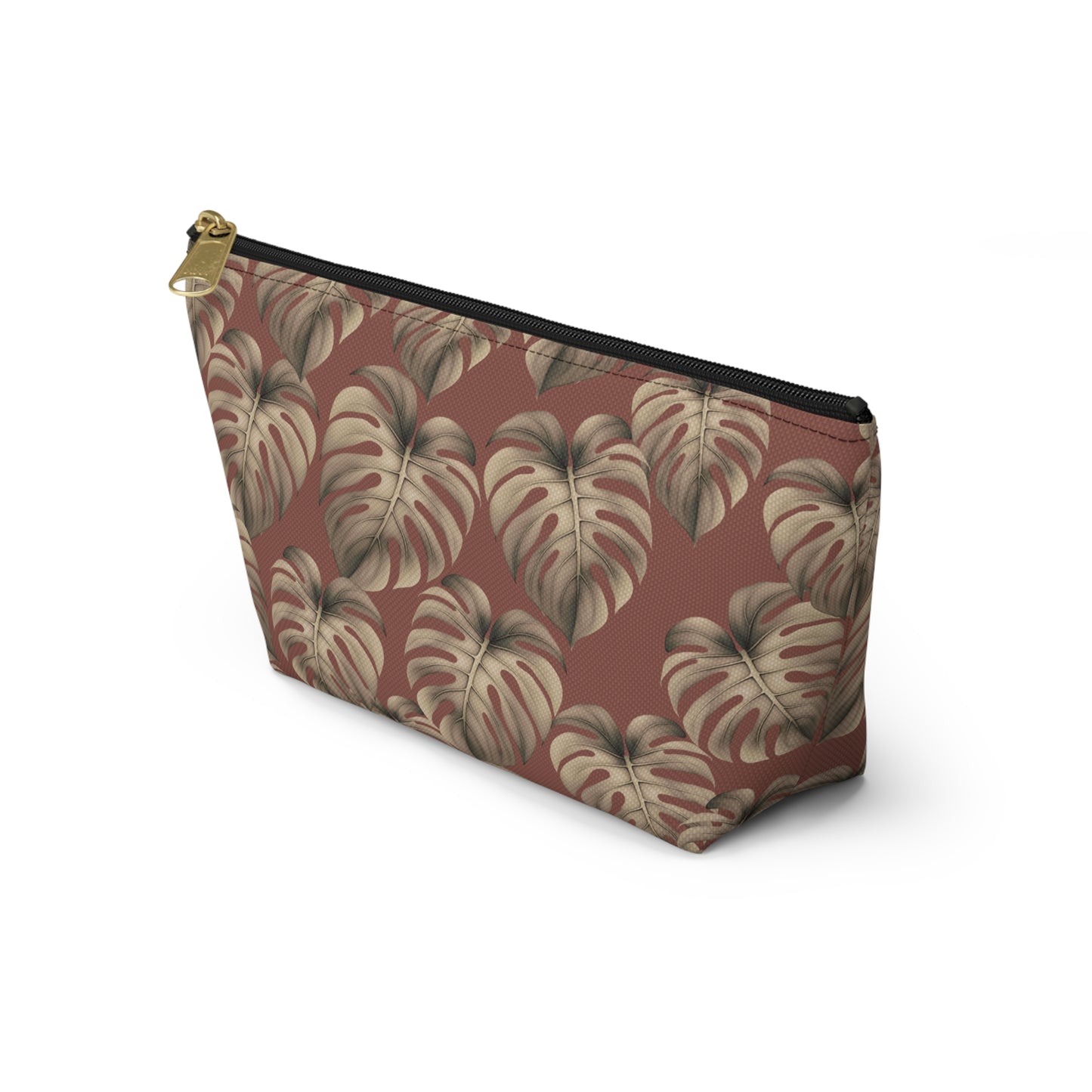 Monstera Mauve Hawaiian Print - Accessory Pouch w T-bottom