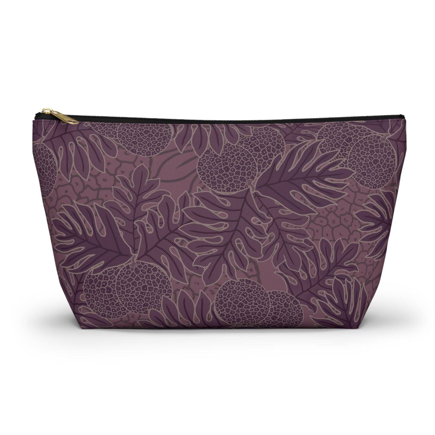 Ulu Breadfruit Hawaiian Print Purple - Accessory Pouch w T-bottom