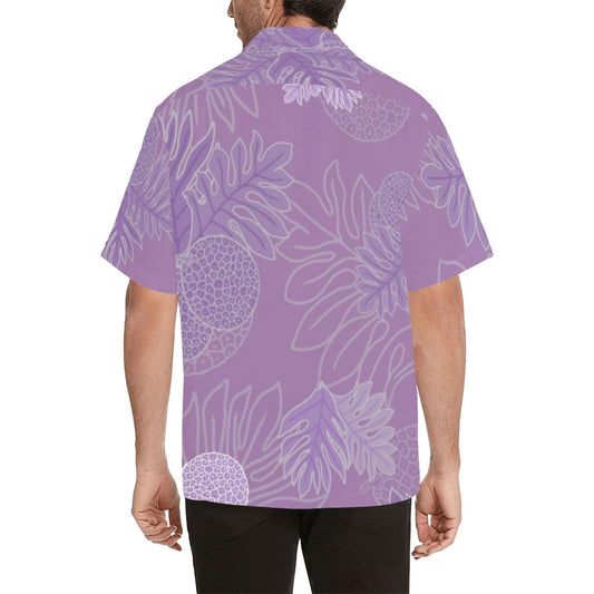 Ulu Breadfruit Hawaiian Print Menʻs Aloha Shirt - Lavender