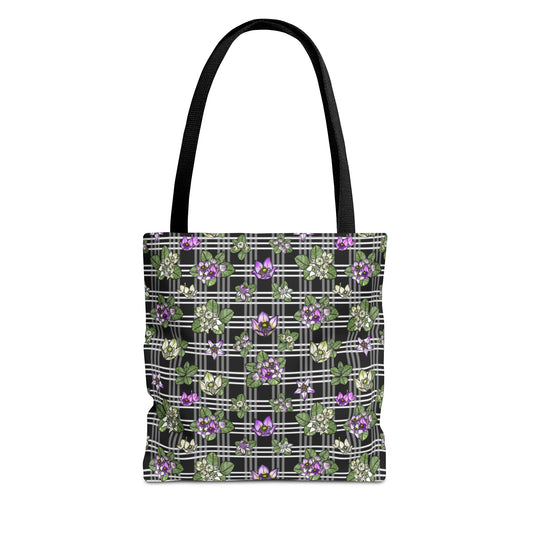 Pua Kalaunu and Palaka Hawaiian Print Tote Bag