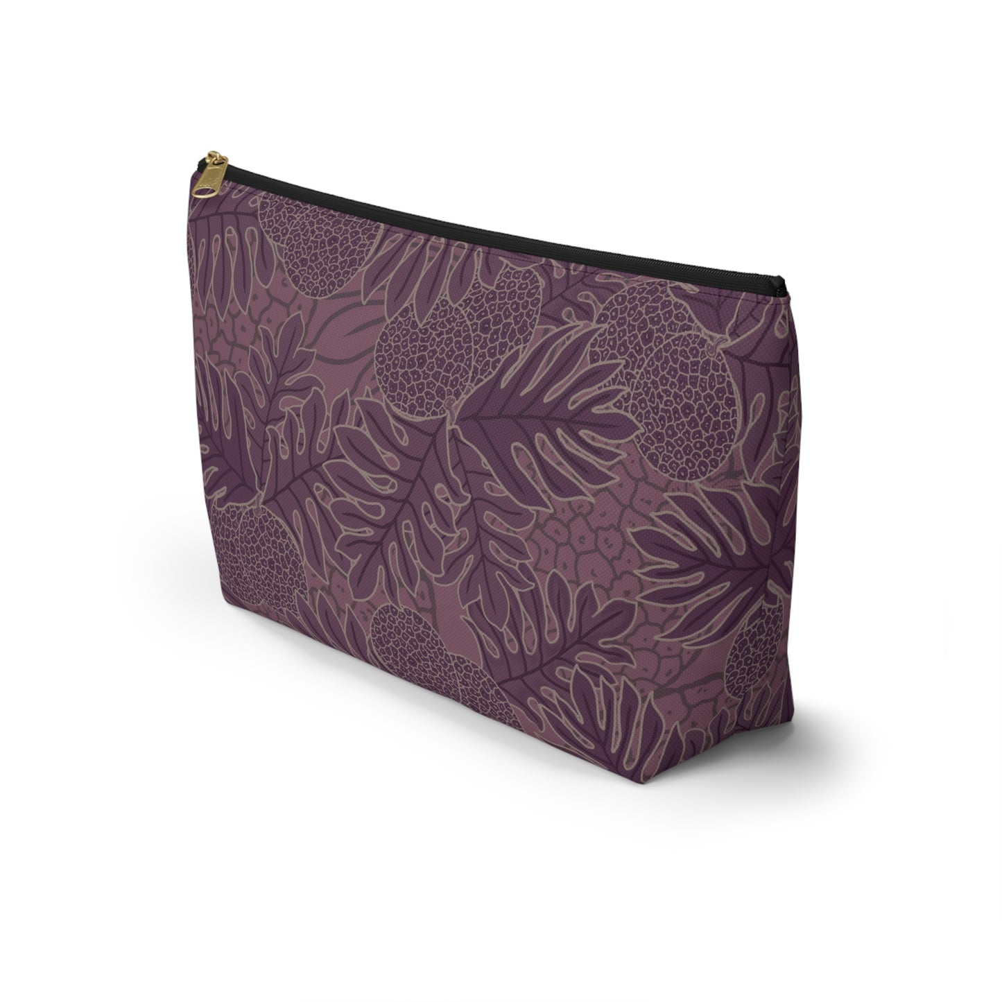 Ulu Breadfruit Hawaiian Print Purple - Accessory Pouch w T-bottom