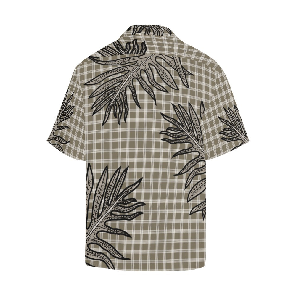 Palaka and Laua'e - Menʻs Aloha Shirt, Taupe Hawaiian Shirt