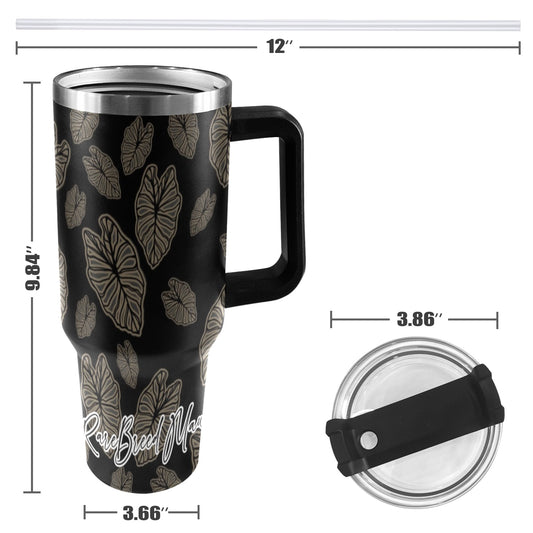 Kalo 40oz Tumbler with Black Handle (black and brown)