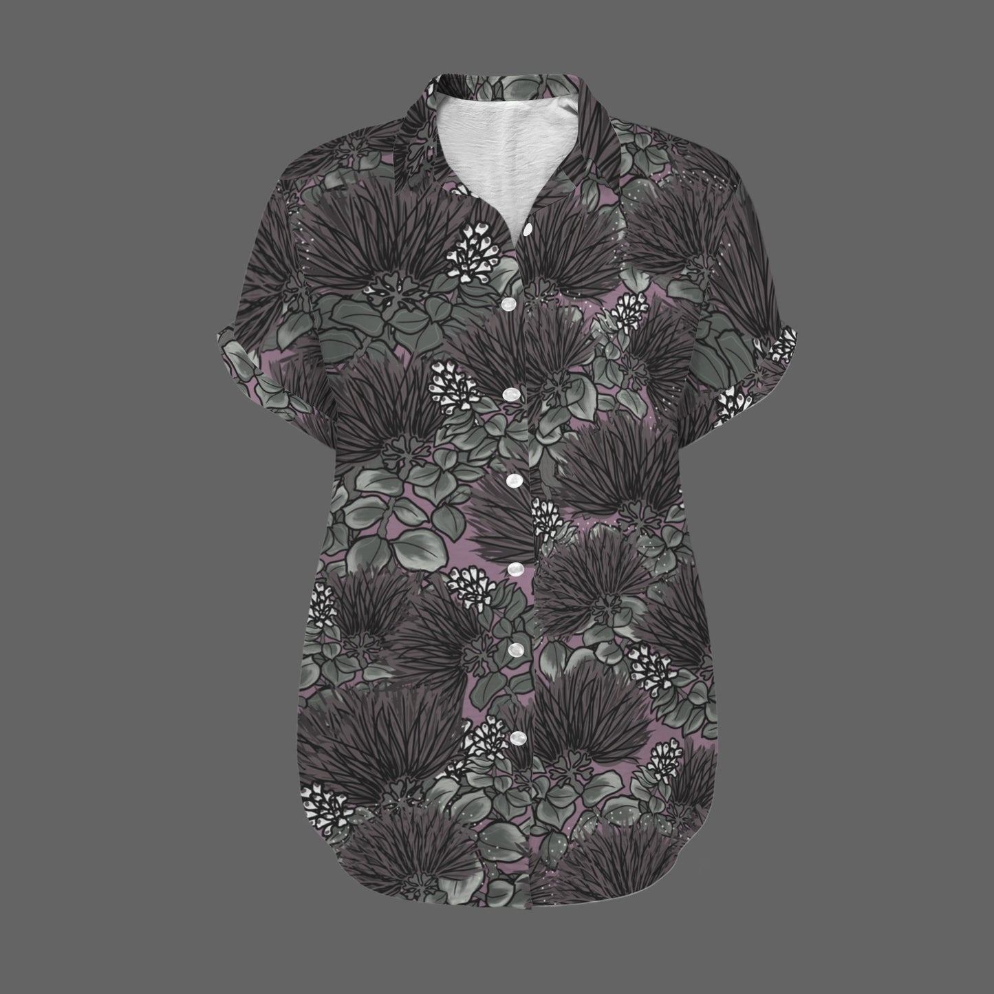 'Ohi'a Lehua Womenʻs Short Sleeve Button Pocket Blouse