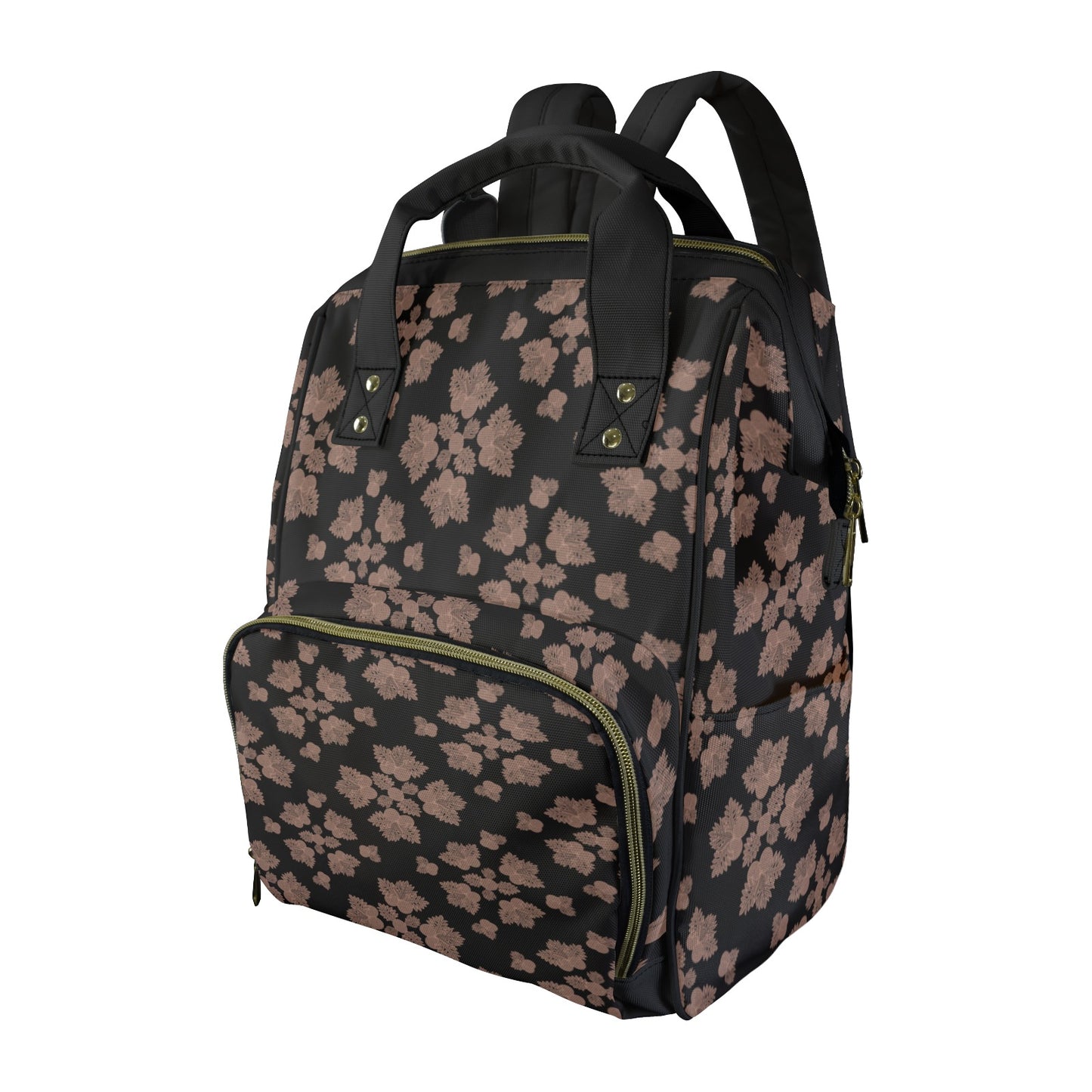 Ulu Quilt Hawaiian Print Multi-Function Backpack 2.0 - Mocha and Black