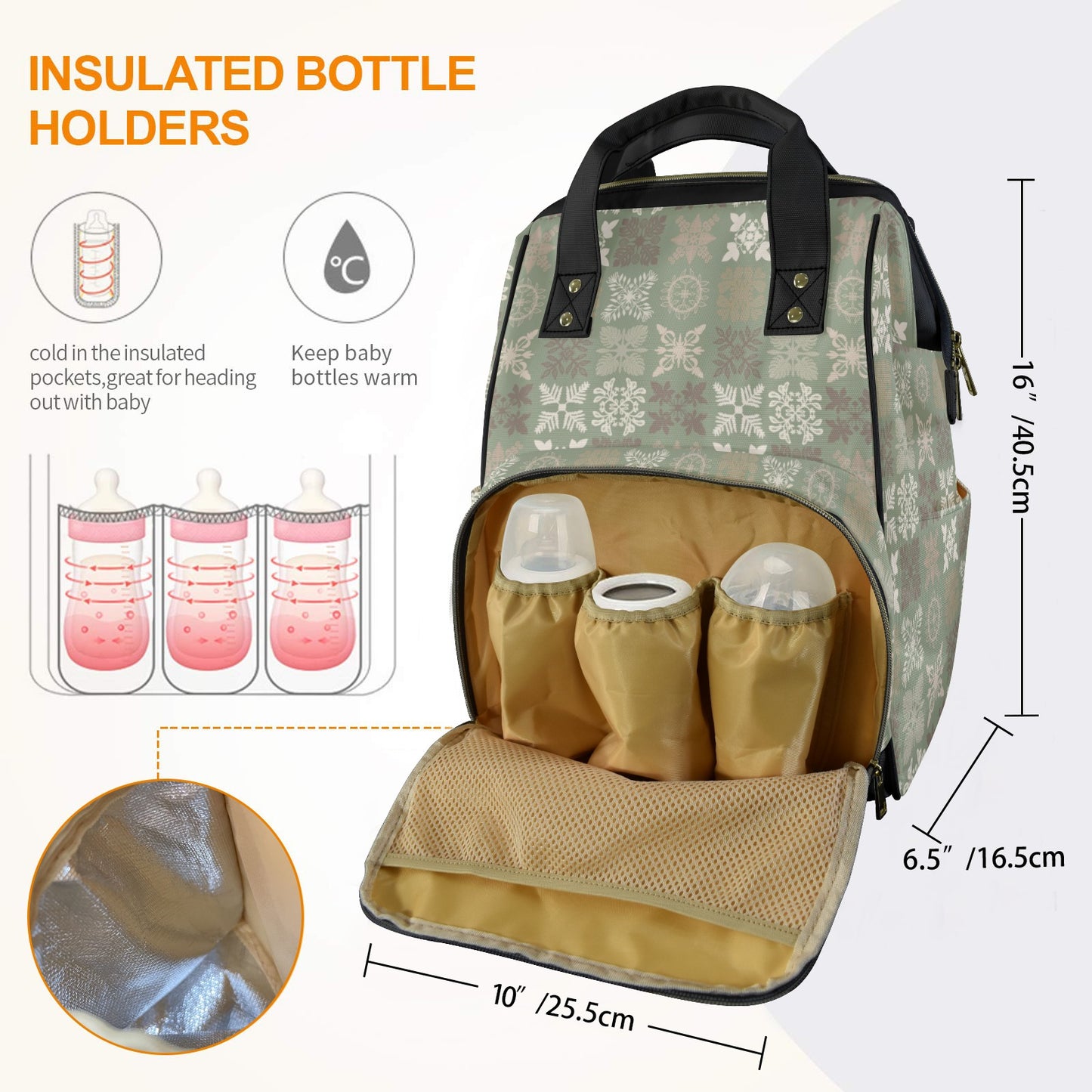 Kapa Kuiki Hawaiian Print Quilt Design Mult-Function Backpack - Sage and Gray