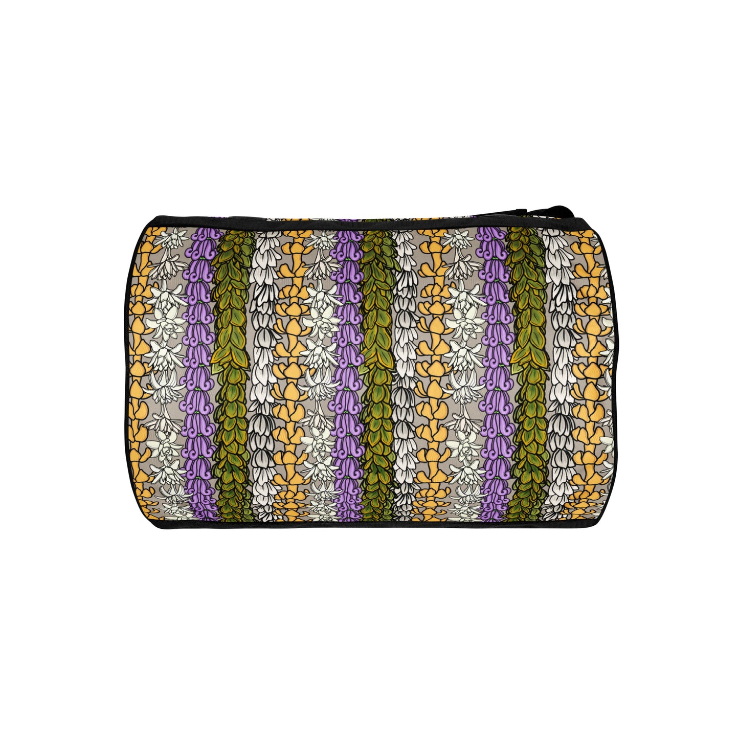 Hawaiian Lei Print Gym Bag | Duffle Bag - Puakenikeni, Pakalana, Crown Flower, Pikake