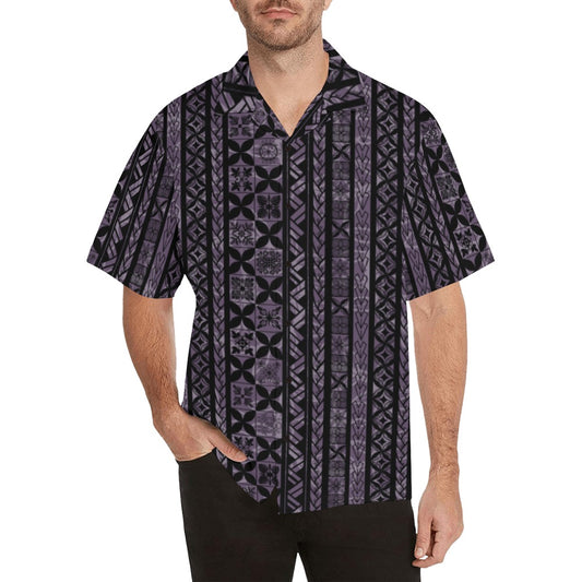 Hawaiian Kapa Kakau Quilt Desin - Menʻs Aloha Shirt - Various Colors (select)