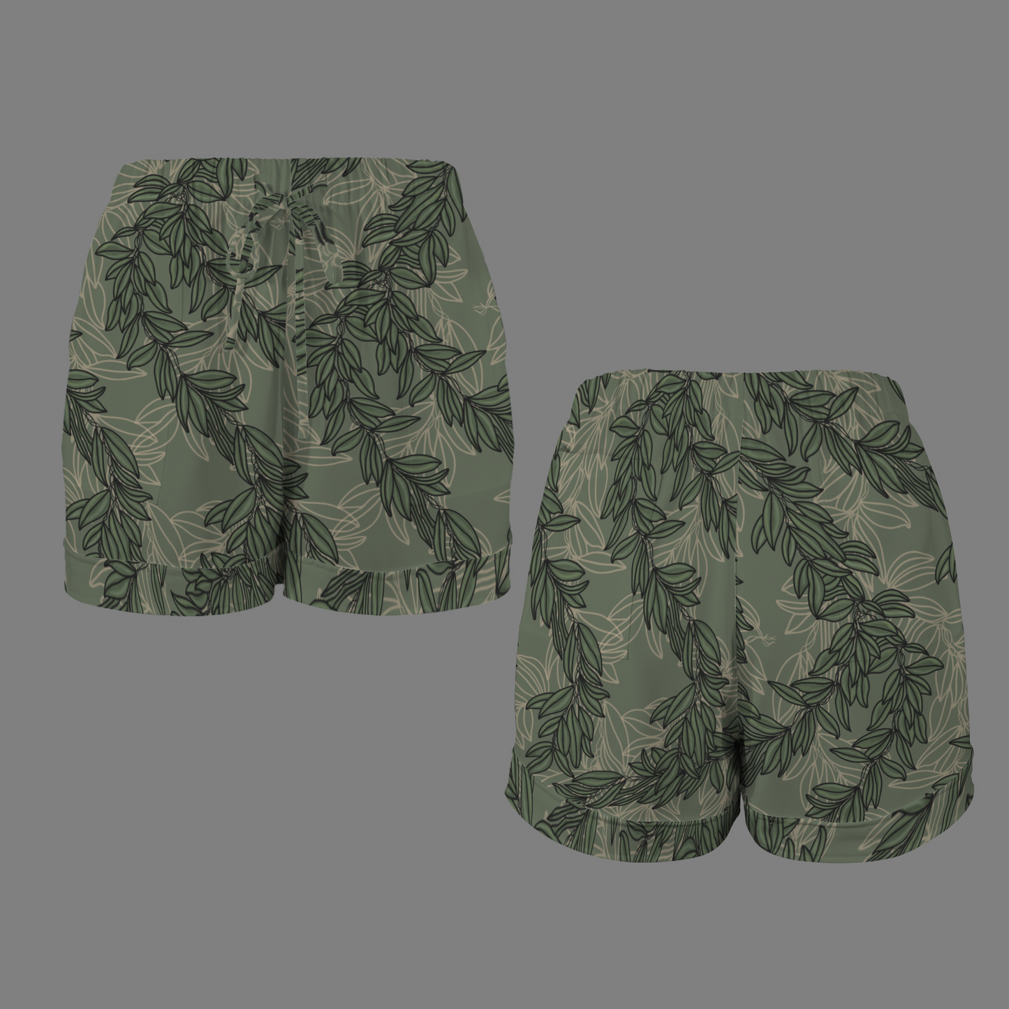 holoholo shorts in lei maile green