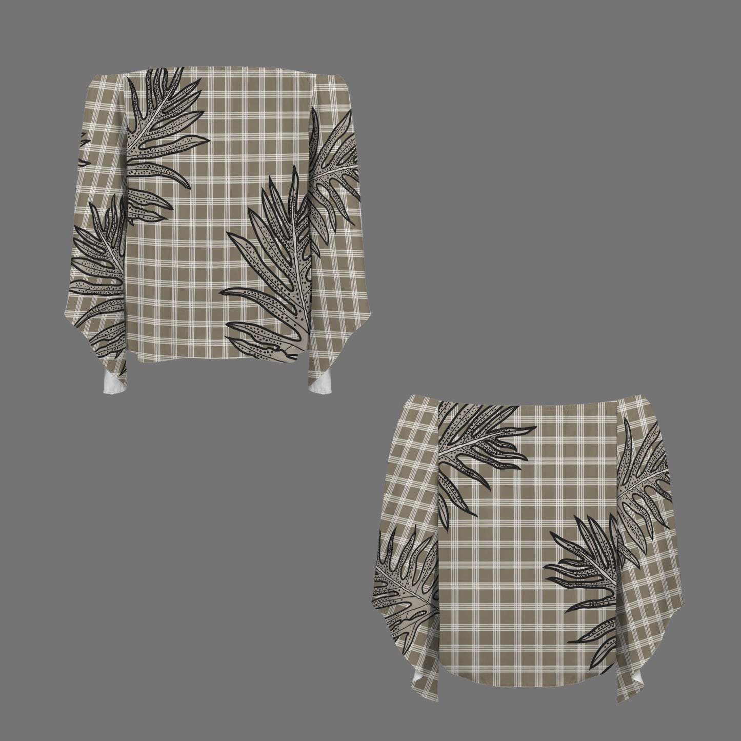 Palaka and Laua'e Kolonahe Off Shoulder Blouse - Taupe