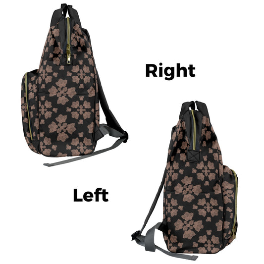 Ulu Quilt Hawaiian Print Multi-Function Backpack 2.0 - Mocha and Black