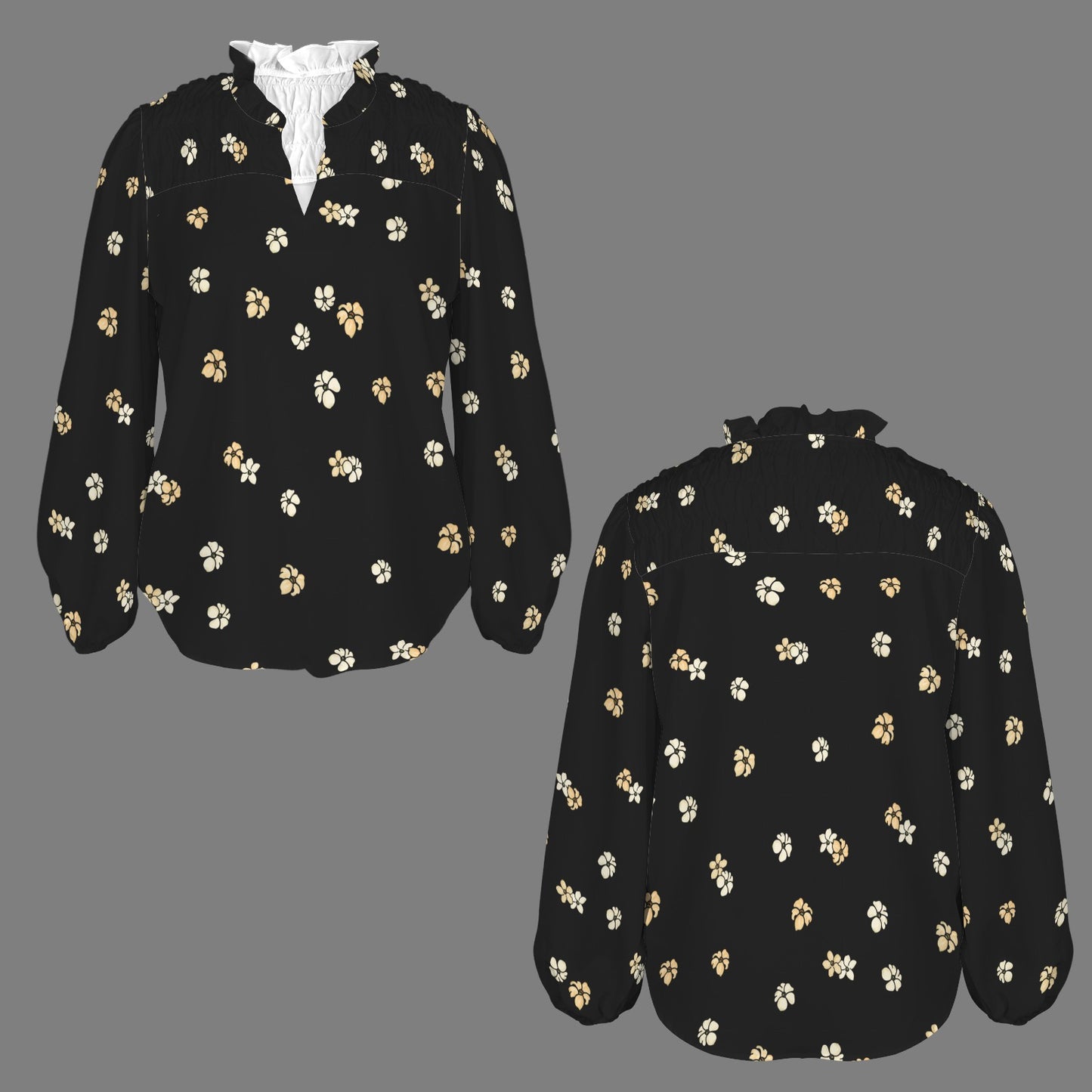 Mālie Blouse in Puakenikeni - Black