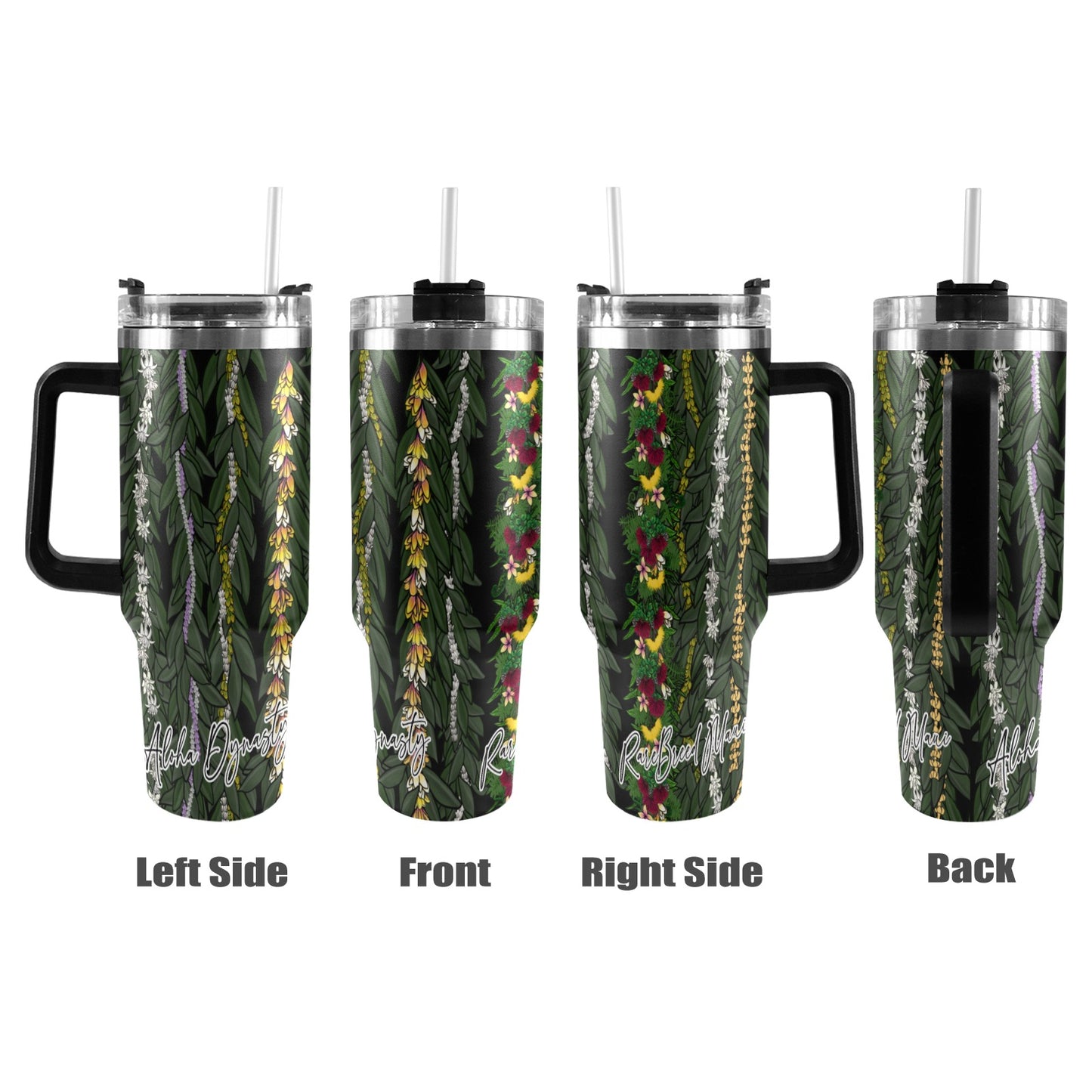 Na Lei 40oz Tumbler with Black Handles