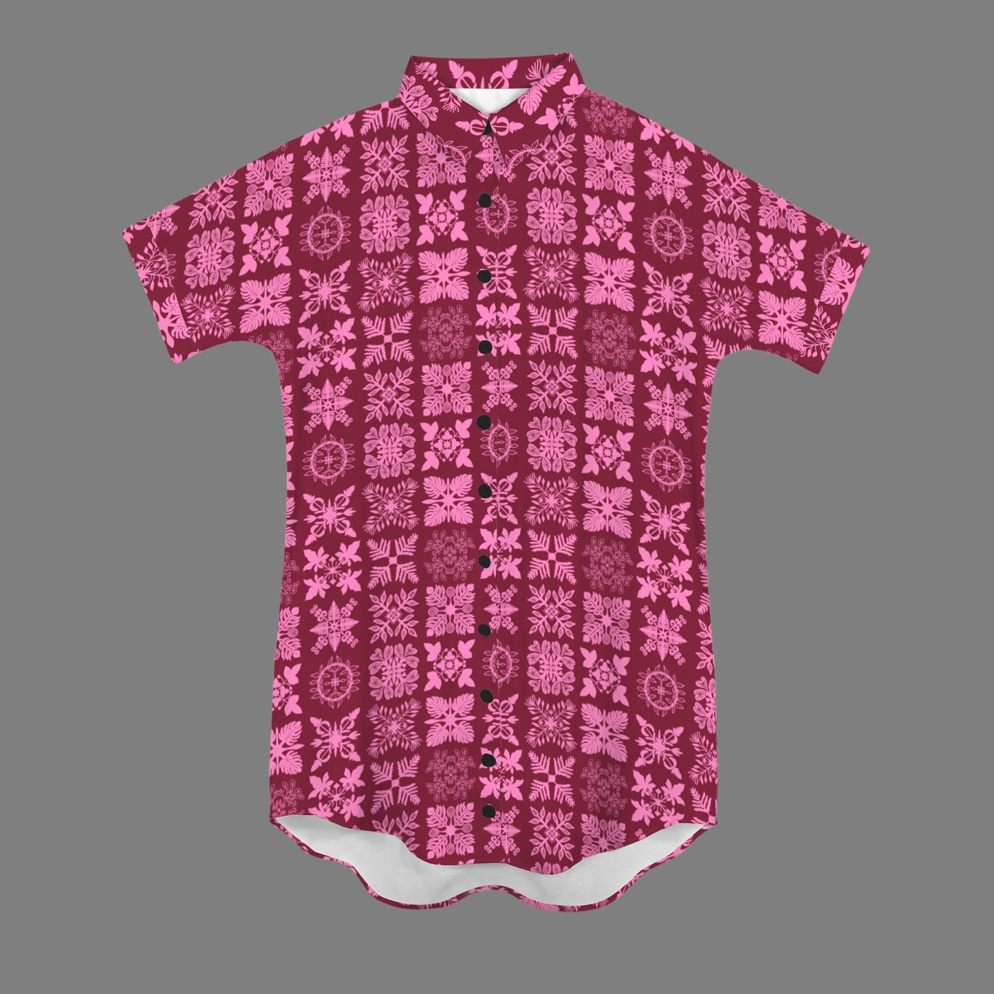 Kapa Kuiki Quilt Nani 2.0 Shirt Dress - Red and Pink