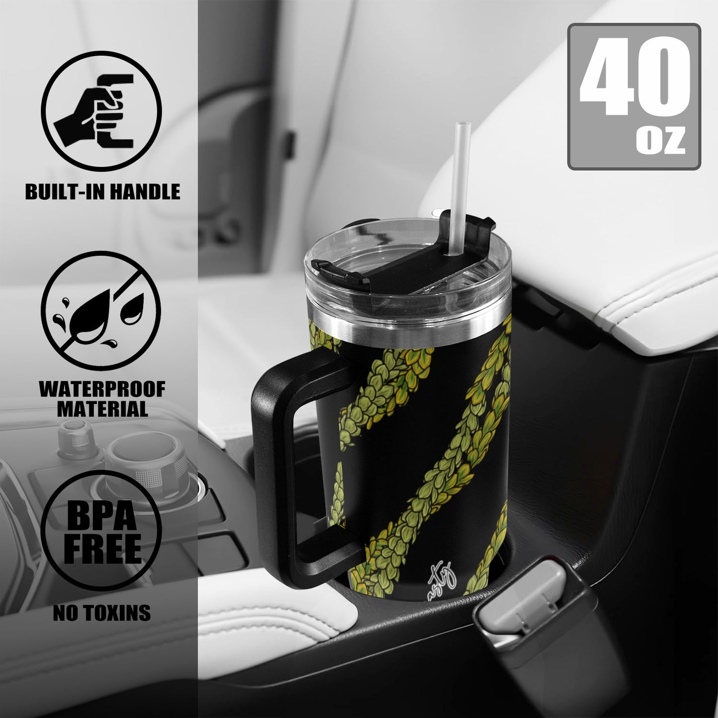 Pakalana Lei 40oz Tumbler - Black Handles