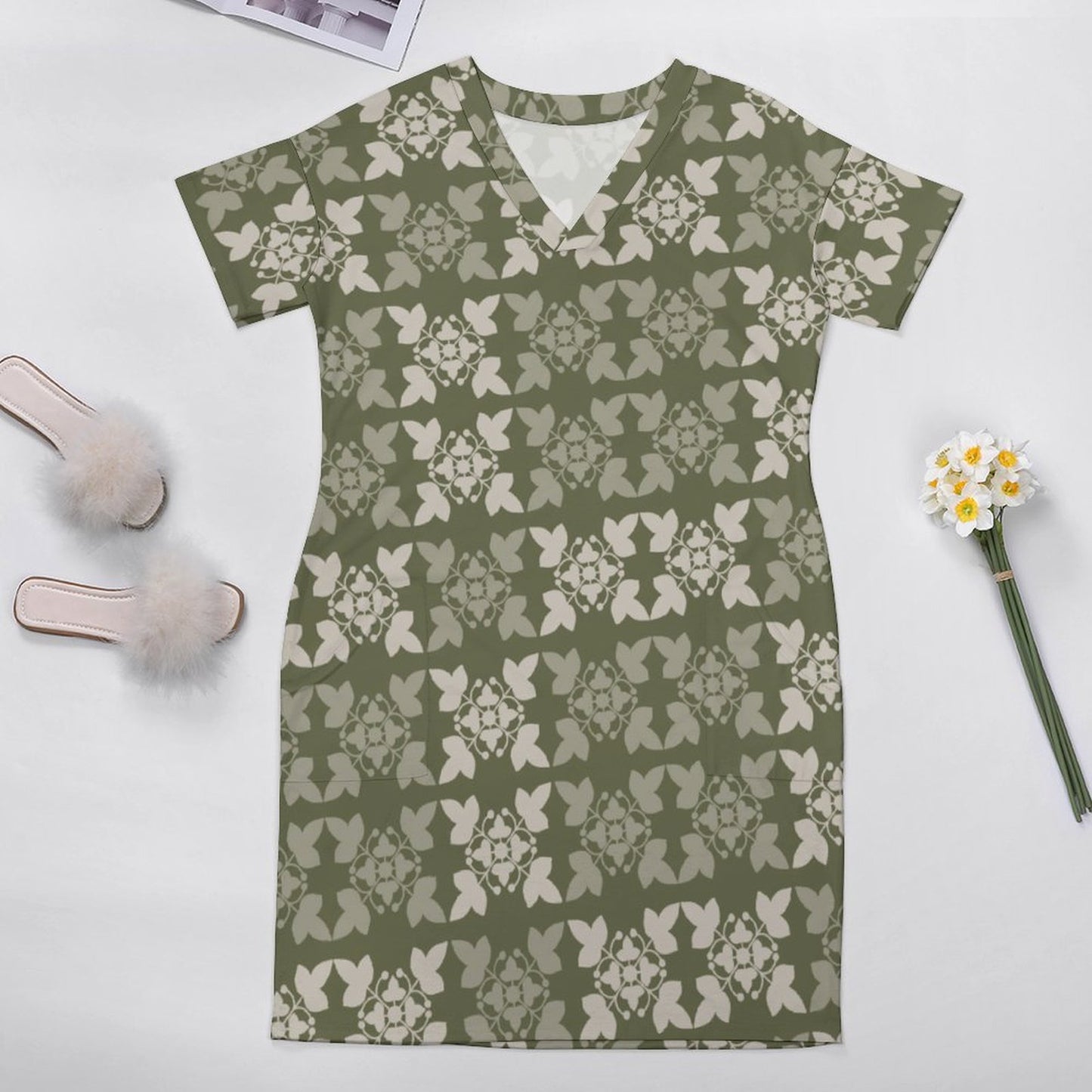 Hiʻilei Dress - Kukui Kapa Kuiki Hawaiian Print