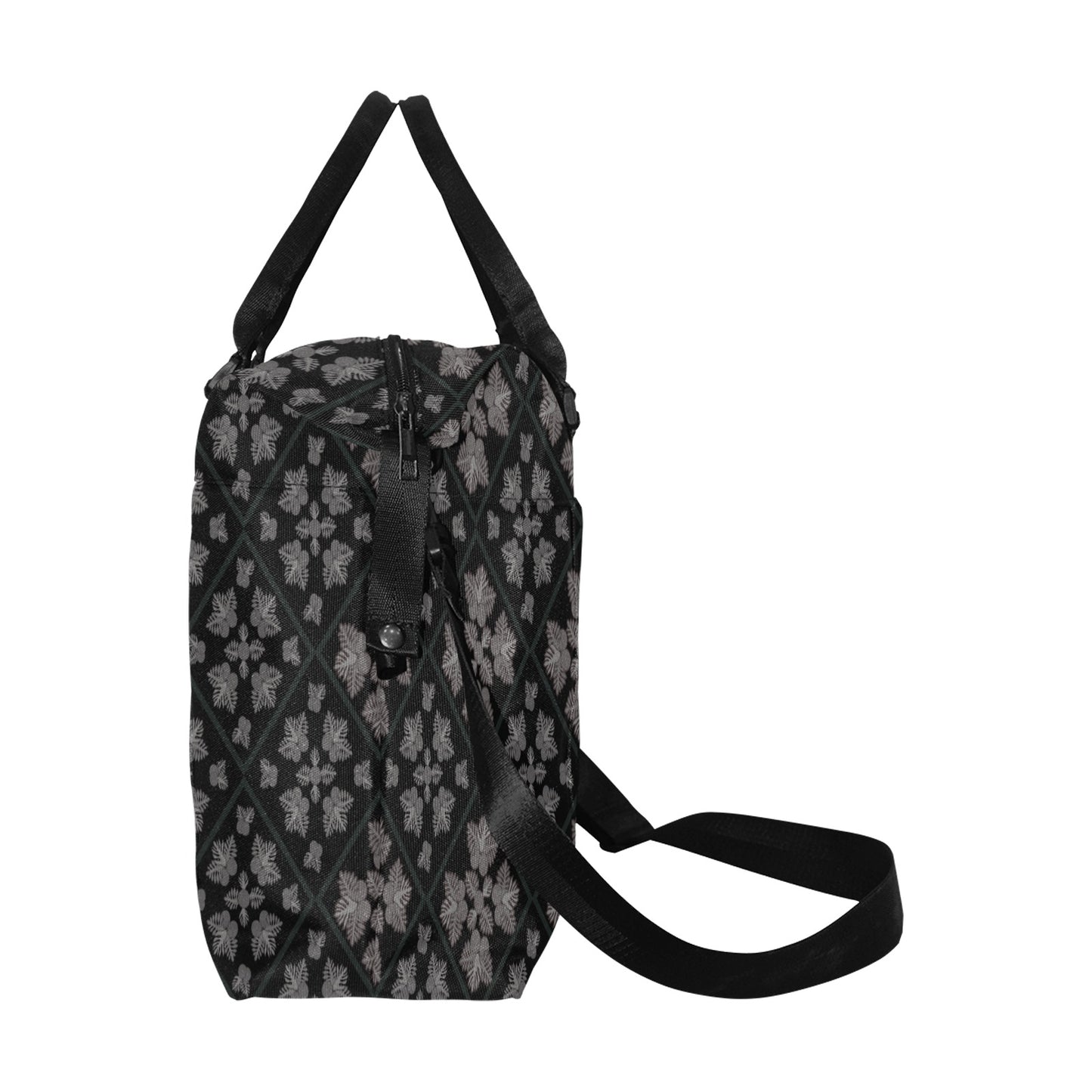Ulu Quilt Black and Gray Duffle Bag with LuggaTrolley Sleeve - The Huaka'i Weekender Duffle
