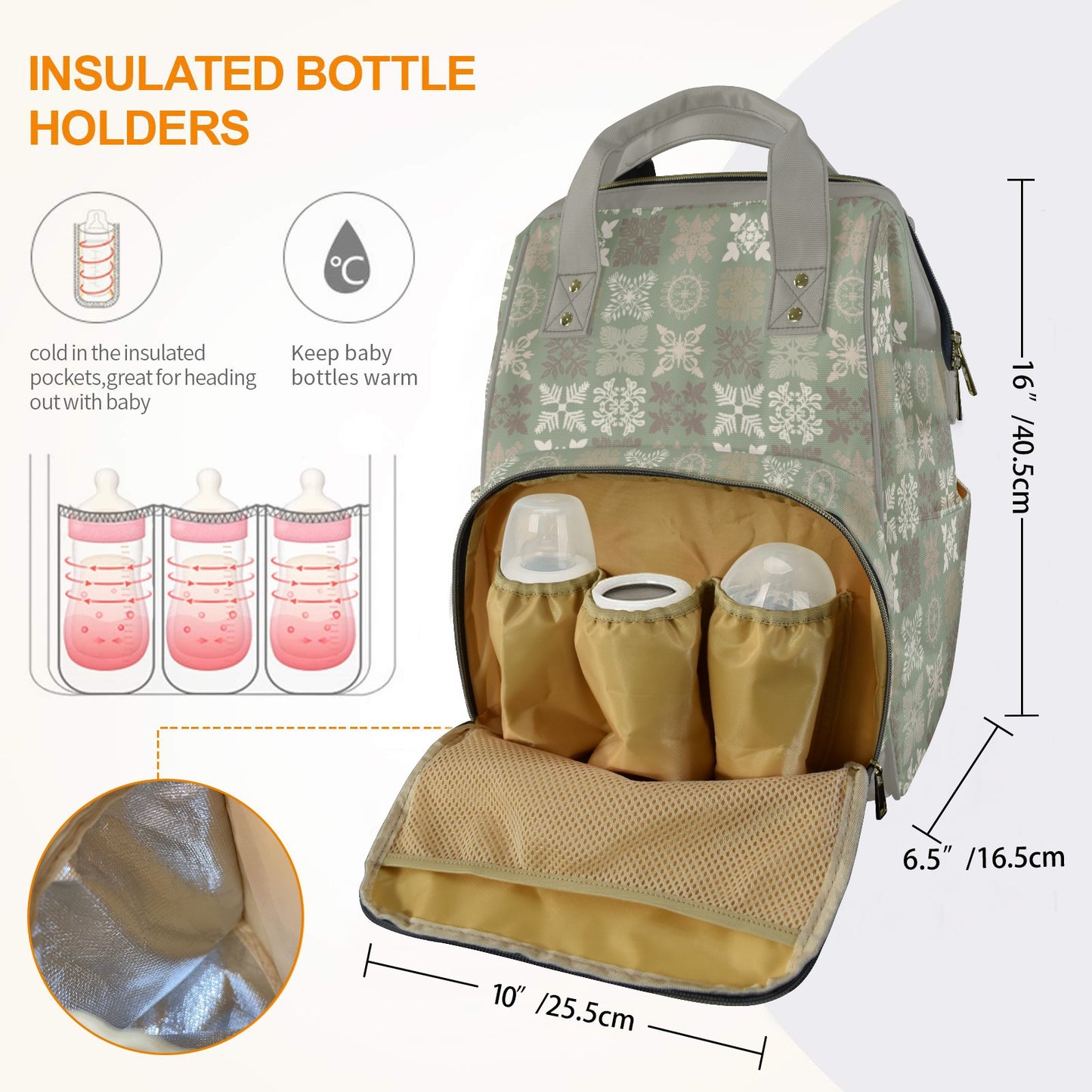 Kapa Kuiki Hawaiian Print Quilt Design Mult-Function Backpack - Sage, Khaki and Gray