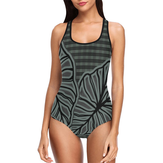 One Piece Swimsuit - Kalo and Palaka (teal and black)