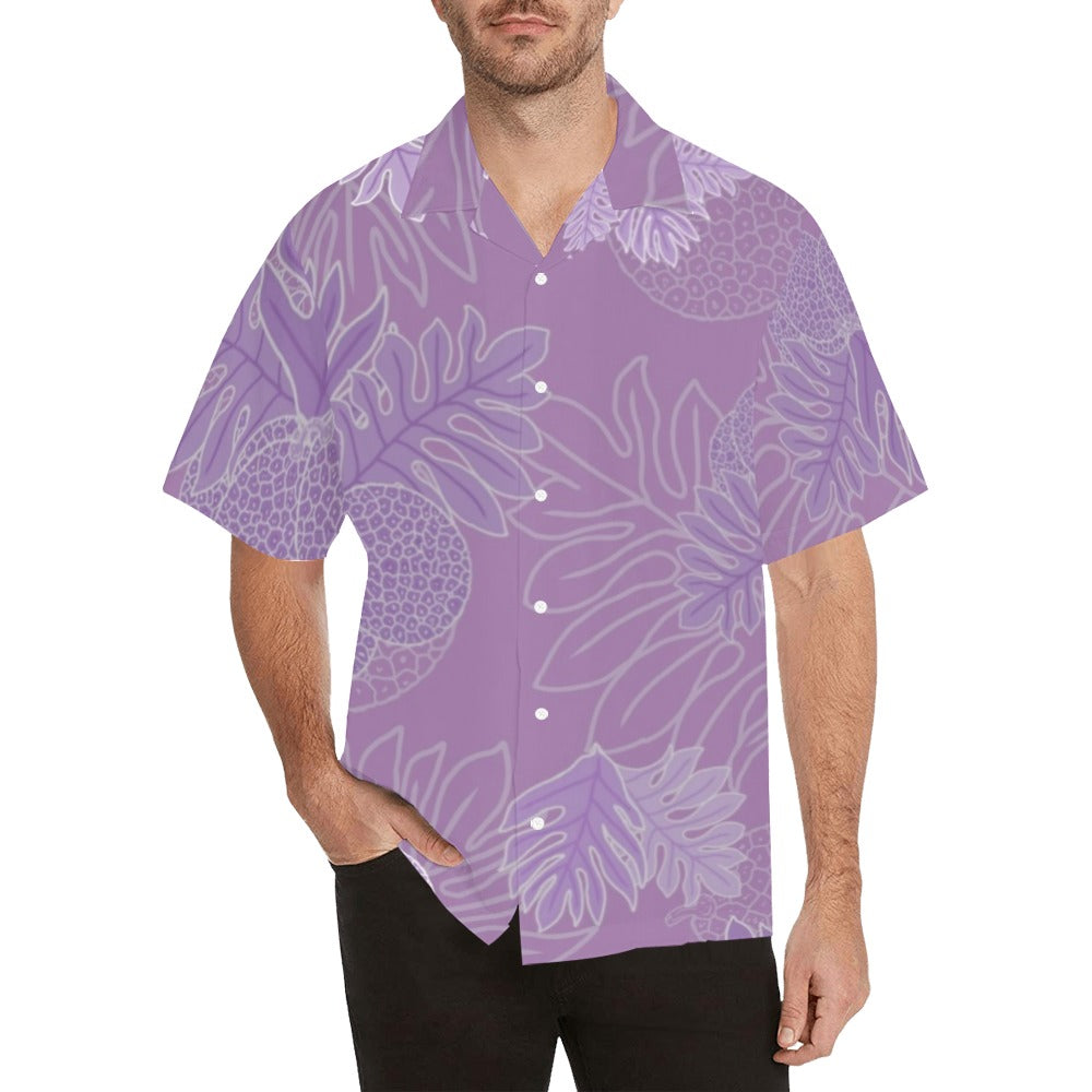 Ulu Breadfruit Hawaiian Print Menʻs Aloha Shirt - Lavender