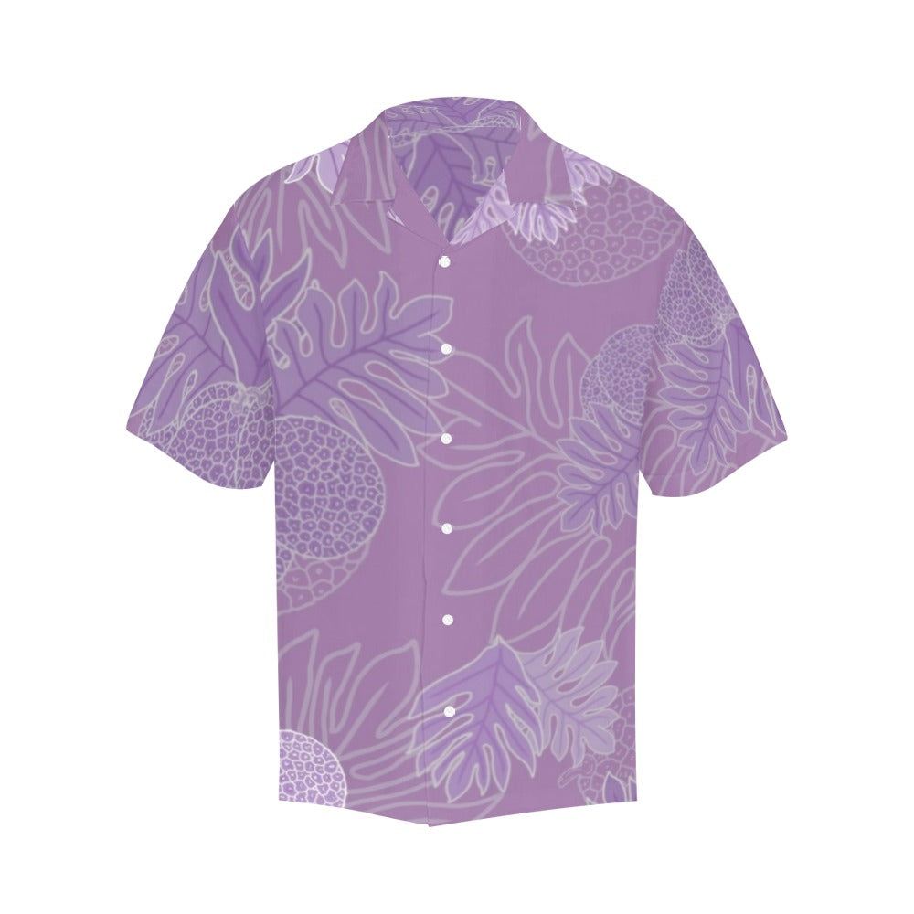 Ulu Breadfruit Hawaiian Print Menʻs Aloha Shirt - Lavender