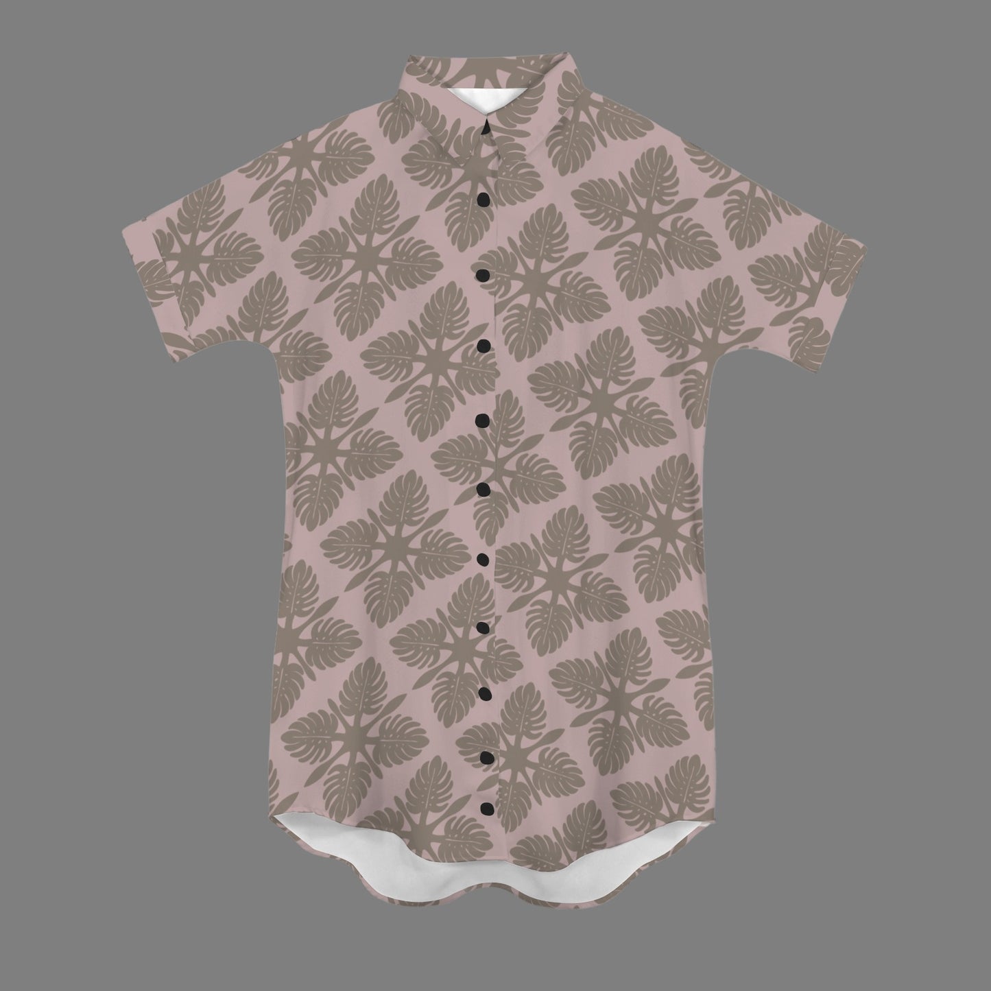 Nani 2.0 Dress in Monstera Kapa Kuiki - Mauve and Taupe
