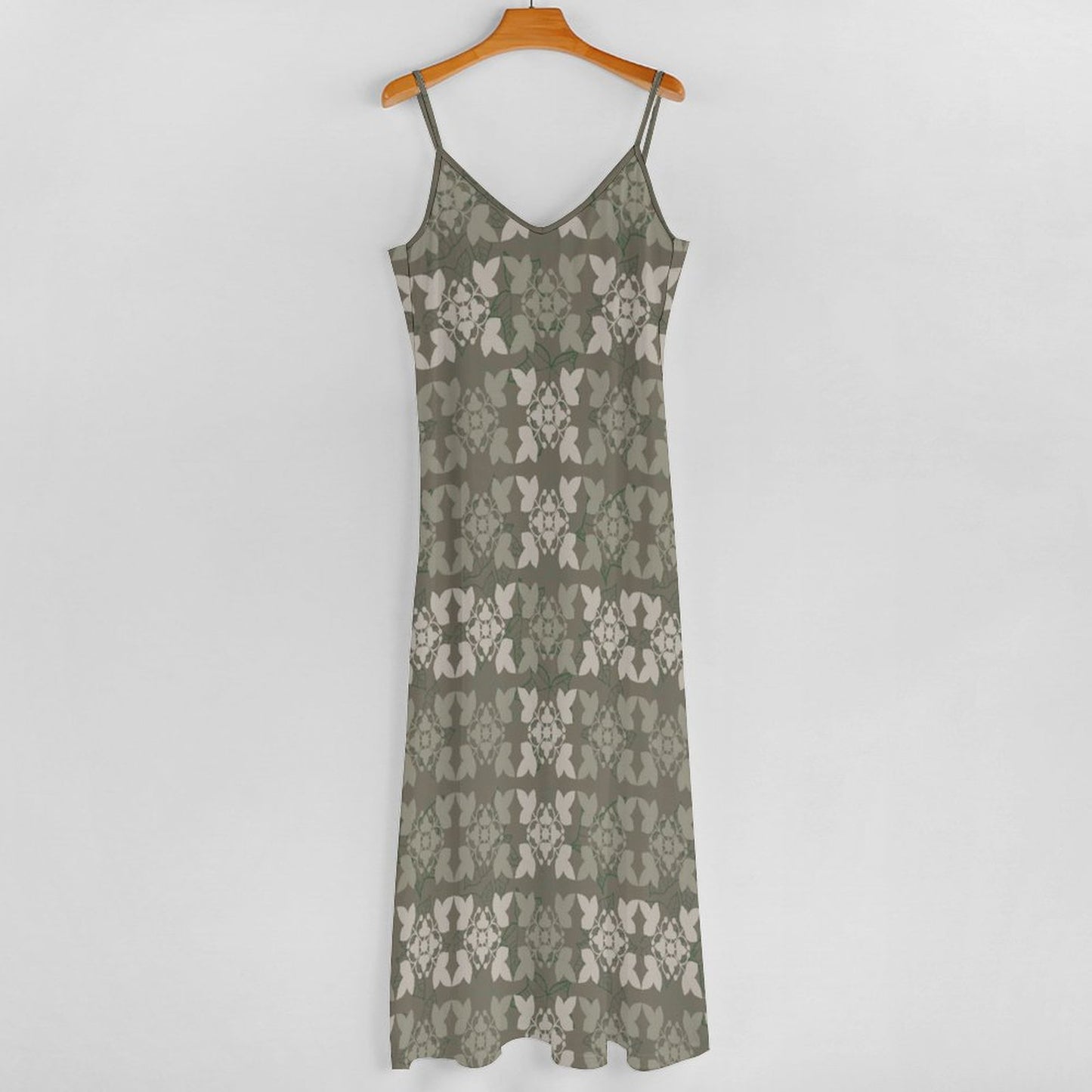 Hōʻolu Maxi Dress in Kapa Kuiki Hawaiian Print - Sage and Gray