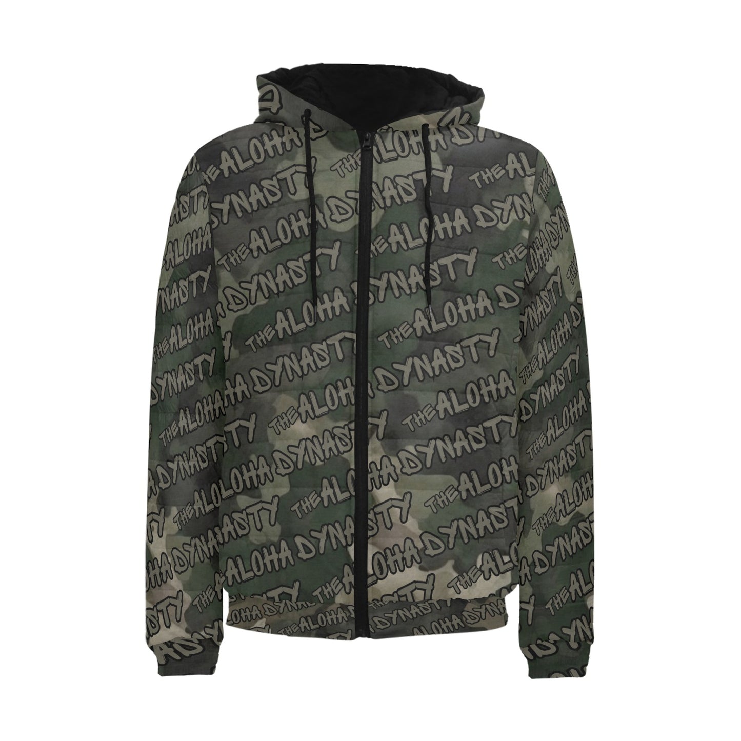 Aloha Dynasty Graffiti Camouflage Padded Hooded Jacket