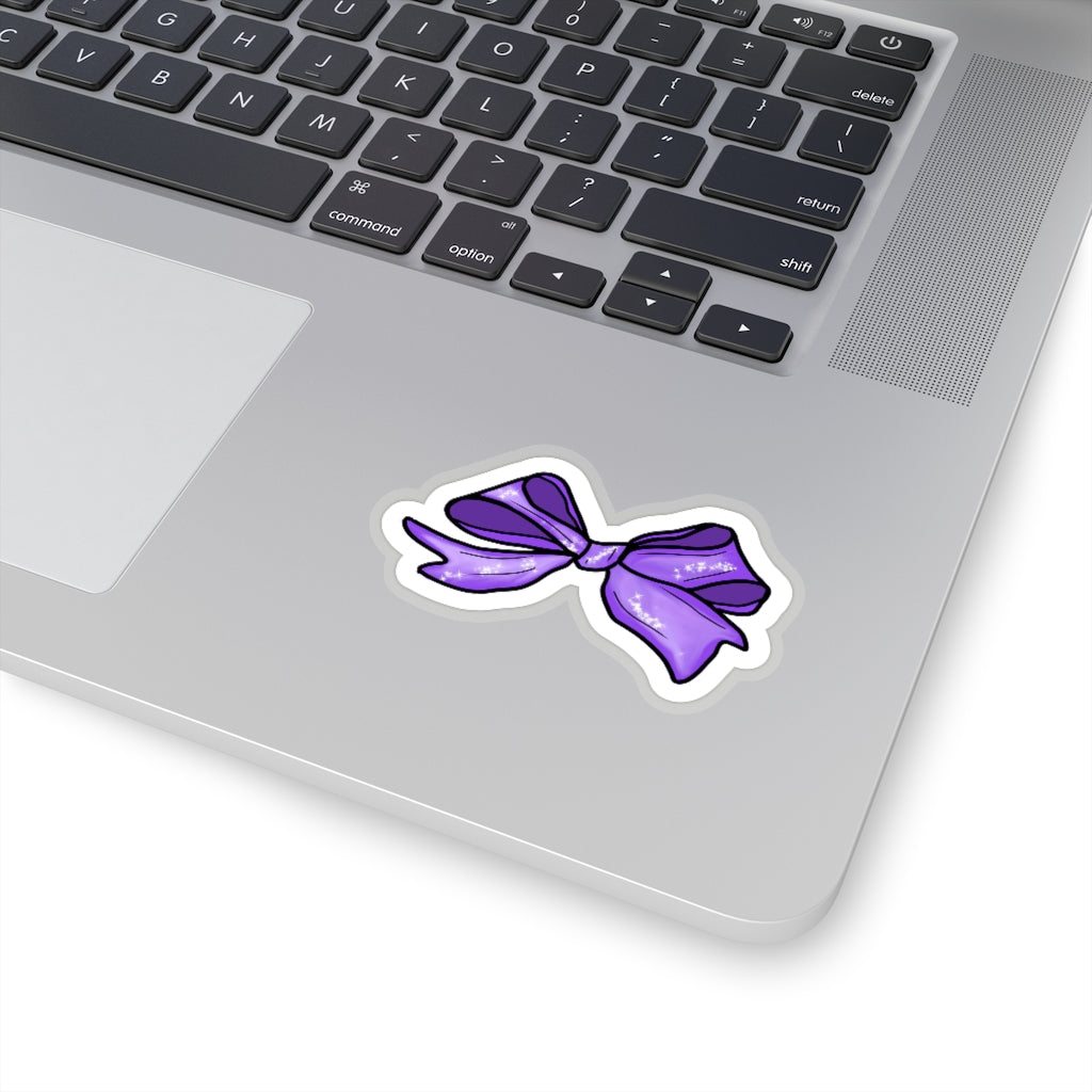Hand-drawn Purple Bow Kiss-Cut Stickers