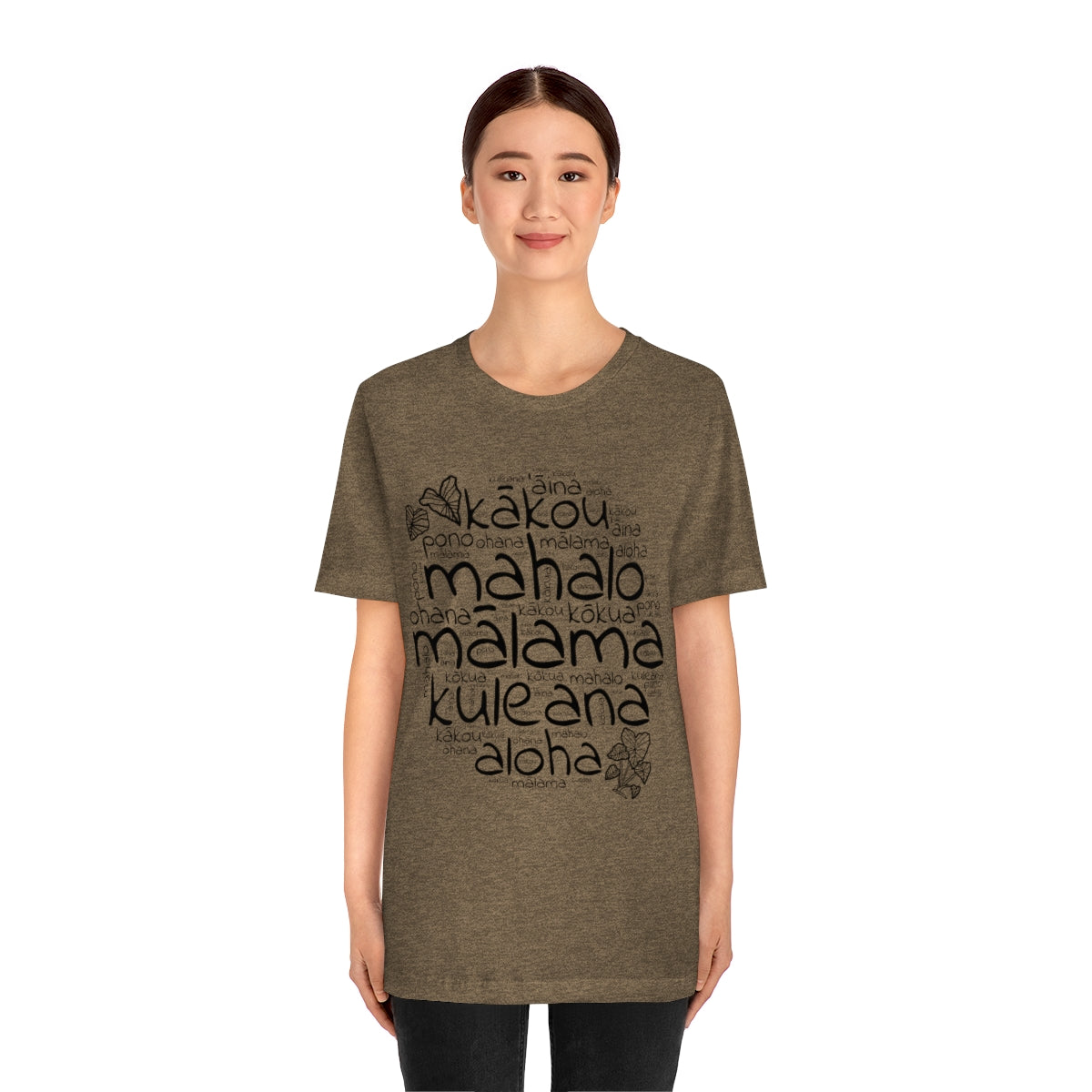 Hawaiian 'Olelo Hawai'i Kuleana with Kalo Plant T-Shirt, Unisex Jersey Short Sleeve Tee
