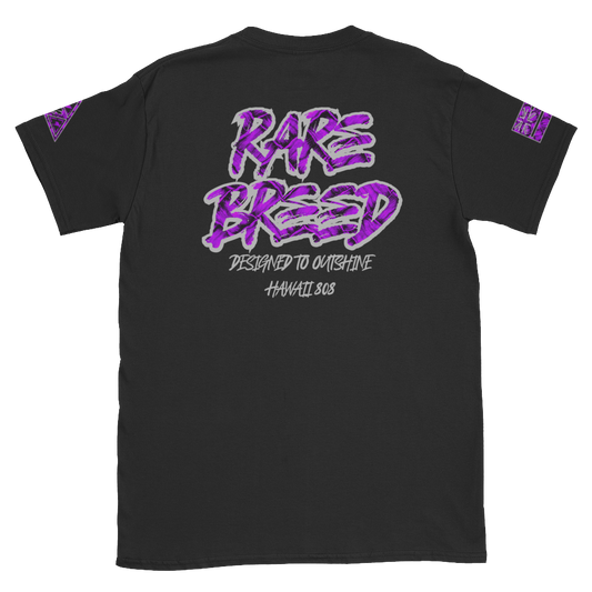 Rare Breed Aloha Dynasty, Purple Neon Hala Design Short-Sleeve Unisex T-Shirt