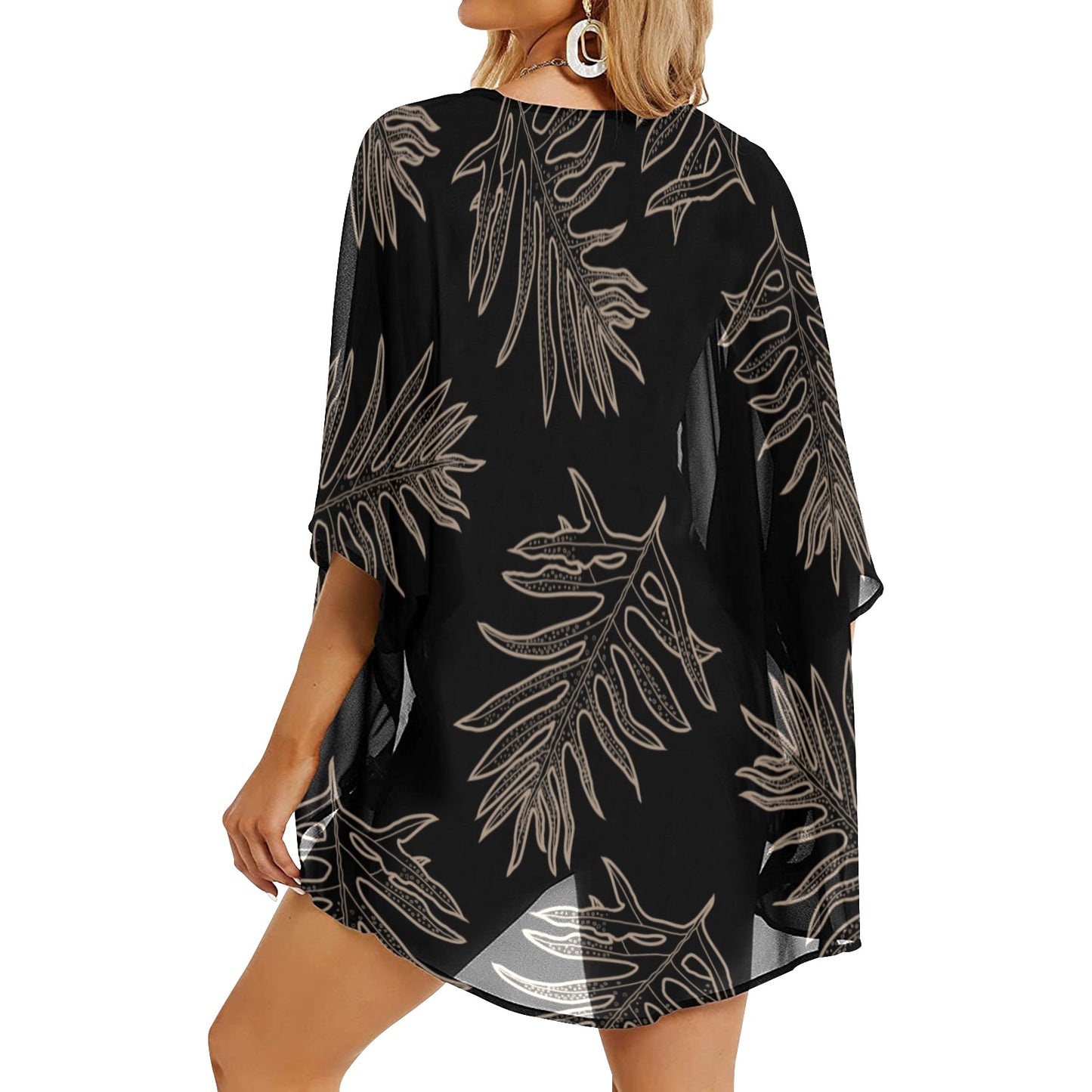 Laua'e Hawaiian Fern Women's Kimono Chiffon Cover Up Women's Kimono Chiffon Cover Up