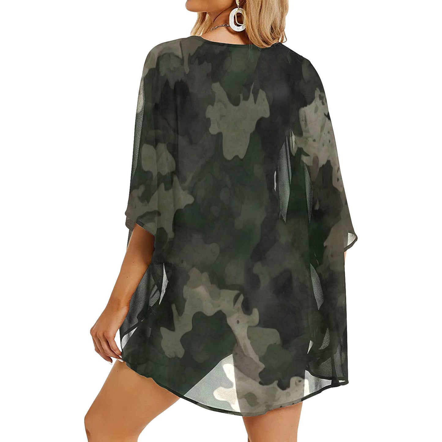 Aloha Dynasty Camouflage Women's Kimono Chiffon CoverUp