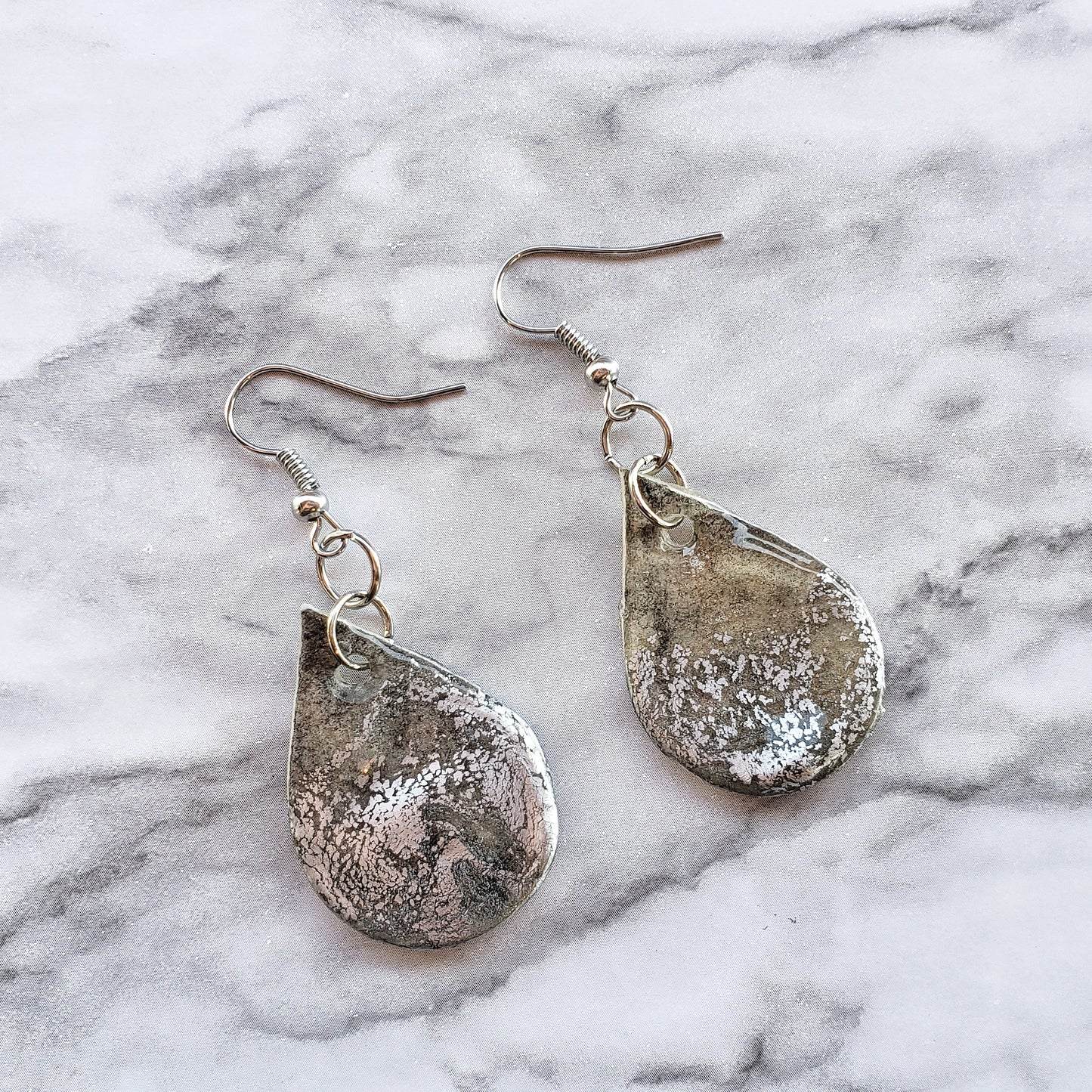 Handmade Watercolor Paper Earrings - Drop Design