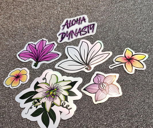Hawaii Tropical Flowers, Aloha Dynasty Sticker Pack